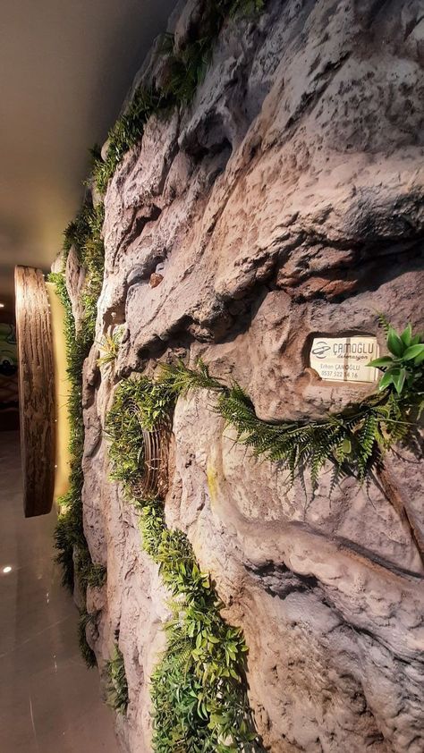 Cement Plaster Wall Design, Rock Scaping, Drawing Room Furniture, Fake Rock, Creative Wall Painting, Stone Wall Design, Moss Art, Moss Wall, Rock Wall