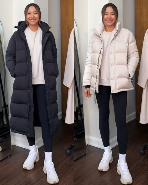 Aritzia Super Puff Coat Review + Try-On - LIFE WITH JAZZ Super Puff Aritzia Outfit, Super Puff Outfit, Winter Outfits Minimalist, The Super Puff Aritzia, Super Puff Long, Aritzia Outfit, Aritzia Super Puff, Style Wide Leg Jeans, The Super Puff