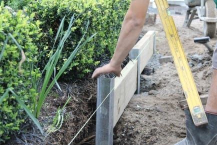 Pool Fencing Landscaping, Concrete Sleeper Retaining Walls, Retaining Wall Patio, Sleeper Retaining Wall, Retaining Wall Steps, Diy Retaining Wall, Concrete Sleepers, Building A Retaining Wall, Landscaping Retaining Walls