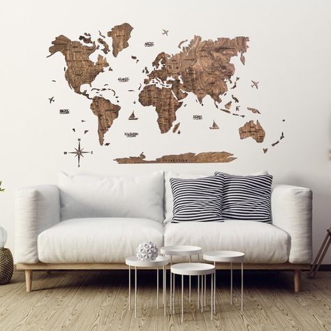 Demanding People, World Travel Map, Wooden World Map, World Map Wall Decor, Wood World Map, Wood 3d, Wooden Map, Wood Map, Map Wall Decor