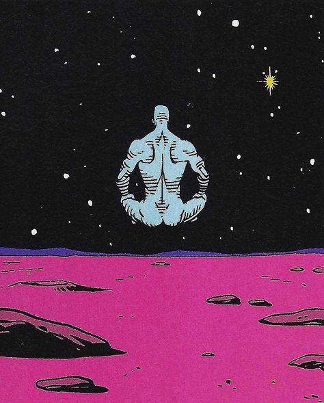 Dr Manhattan, Piskel Art, Univers Dc, Pop Art Comic, Old Comics, Silver Surfer, Retro Comic, Comic Panels, On The Moon