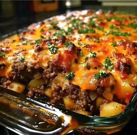 Ingredients:   1 pound ground beef 1 onion, finely chopped 2 cloves garlic, minced 1 cup breadcrumbs 1/4 cup ketchup 2 tablespoons Worcestershire sauce 1 teaspoon dried thyme Salt and pepper to taste 4 large potatoes, peeled and thinly sliced 1 cup shredded cheddar cheese Chopped fresh parsley for garnish (optional) Instructions:   Preheat […] Ground Beef Potato Onion Casserole, Ground Beef Potato Cheese Casserole, Cowboy Meatloaf Potato Casserole, Ground Beef Potato Tomato Casserole, Cowboy Stew With Potatoes And Meatloaf, Peach Jello, Dill Pickle Pasta Salad, Tuscan Pasta, Caramel Apple Dip