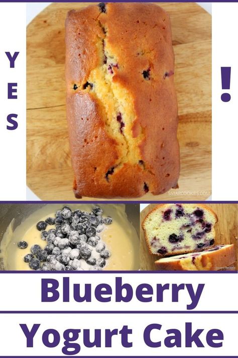 If you are looking for the perfect blueberry yogurt cake 5 star cookies has the recipe for you.Yes, the best blueberry yogurt cake. It can be breakfast, lunch or dinner. Enjoy and share this amazing recipe. #blueberry #cake #5starcookies #lunch #breakfast Blueberry Yogurt Cake, Bun Recipes, Greek Yogurt Cake, Blueberry Bread Recipe, Yogurt Bread, Blueberry Pound Cake, Star Bread, Blueberry Yogurt, Blueberry Cake Recipes