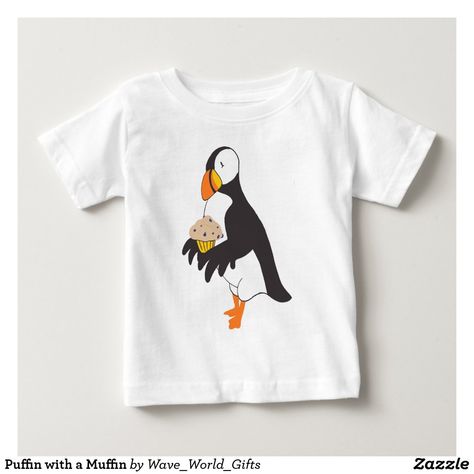 Puffin with a Muffin Baby T-Shirt #kidsclothing #kidsclothes #kidstshirt #shirts #tshirts #puffins #animalart #birdart #cute #funny #affiliate Toddler Tops, Sewing Projects For Kids, T Shirt Image, Toddler Boy Outfits, Baby T Shirt, Consumer Products, The Birds, Sewing For Kids, Size 4t