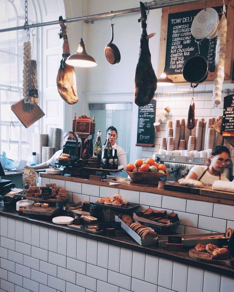 deli Vintage Butcher Shop, Bakery Shop Interior, Deli Shop, Cafe Counter, Coffee Place, Bakery Interior, Deli Counter, Italian Deli, Cafe Bakery