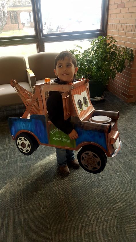 Mater Cars Costume, Tow Mater Costume, Cars Costume, Cars Halloween Costume, Car Costume, Recycled Costumes, Diy Jeep, Mater Cars, Tow Mater