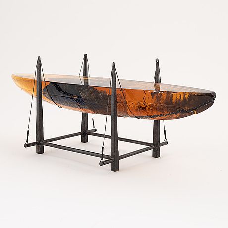 Bertil Vallien, a cast glass sculpture of a boat, Orrefors, Sweden. - Bukowskis Glass Boat, Bertil Vallien, Boat Art, Cast Glass, Kosta Boda, Row Boat, Contemporary Glass, Bukowski, Glass Art Sculpture