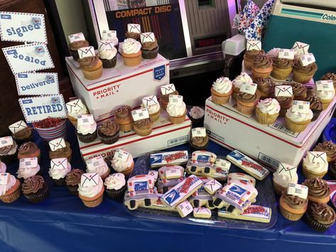 Retirement Party Ideas Postal Worker, Postal Service Retirement Party Ideas, Mailman Retirement Party Ideas, Post Office Retirement Party Ideas, Postal Worker Retirement Party, Postal Retirement, Office Retirement Party, Retirement Party Cakes, Retirement Party Ideas