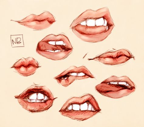 Mouth Reference, Lips Sketch, Tree Drawings Pencil, Mouth Drawing, Lips Drawing, Anatomy Drawing, Lip Art, Drawing Skills, Chiaroscuro