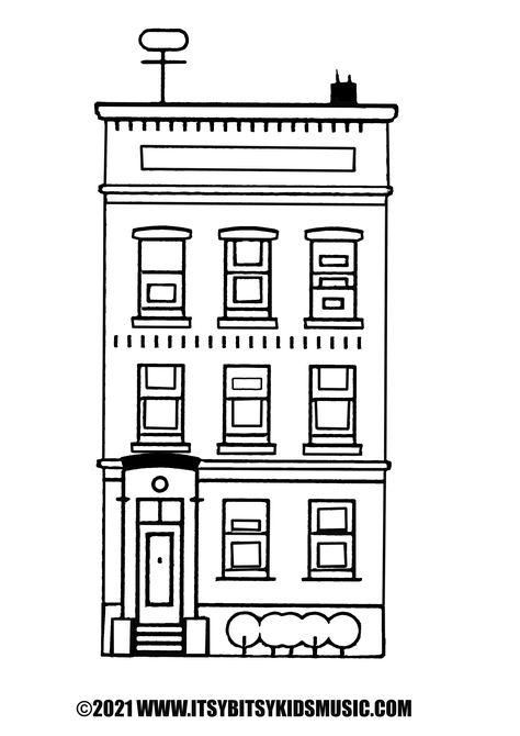 Coloring page of an old apartment house. Building Coloring Pages, Familia Mea, Hey Diddle Diddle, Bedroom Drawing, Block Of Flats, Art Activities For Toddlers, House Colouring Pages, Old Apartments, Apartment House