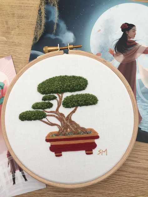 Tree Hand Embroidery, Art Pdf, Outline Images, Hand Embroidery Design, Embroidery Hoop Art, Embroidery For Beginners, Embroidery Inspiration, Bonsai Tree, Hoop Art