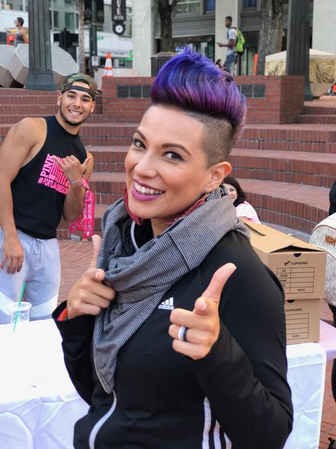 Sonia Rodriguez 💫Fauxhawk, Mowhawk, Pixie, Women, Female Short Hair, Buzz, Purple Hair. Female Short Hair, Women With Short Hair, Short Haircuts For Older Women, Haircuts For Older Women, Shaved Hair Designs, Funky Short Hair, Short Hairdos, Mohawk Hairstyles, Short Hair Undercut