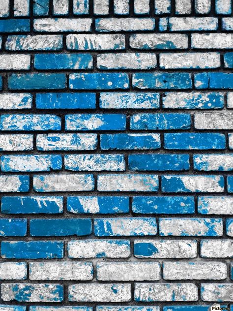 Blue Brick Wall Interior, Blue Brick Wall, White Bricks, Easy Abstract Art, Blue Collage, Brick Interior Wall, Supreme Wallpaper, Mixed Media Art Canvas, Edit Template