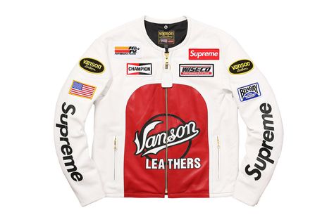 Supreme 2017 Jackets Marlboro Schott Vanson Leathers Star Jacket, White Leather Jacket, Racing Jacket, Mens Fashion Streetwear, Aviator Jackets, Real Leather Jacket, Summer Jacket, Genuine Leather Jackets, Leather Motorcycle Jacket