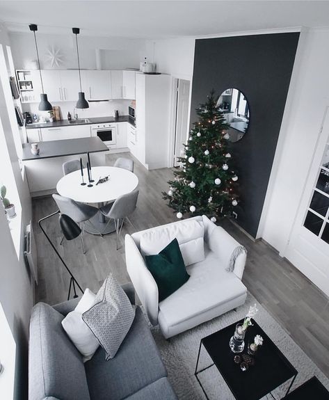 ⠀ #mynordicroomlivingroom ⠀ ⠀ Finally 🎄 It's the most beautiful time of the year again 😍 C H R I S T M A S ✨ ⠀ ⠀ So show our appreciation… Small Apartment Interior, Space Kitchen, Small Apartment Living Room, Small Living Room Decor, Small Apartment Decorating, Apartment Decor Inspiration, Home House, Apartment Interior Design, Apartment Living Room