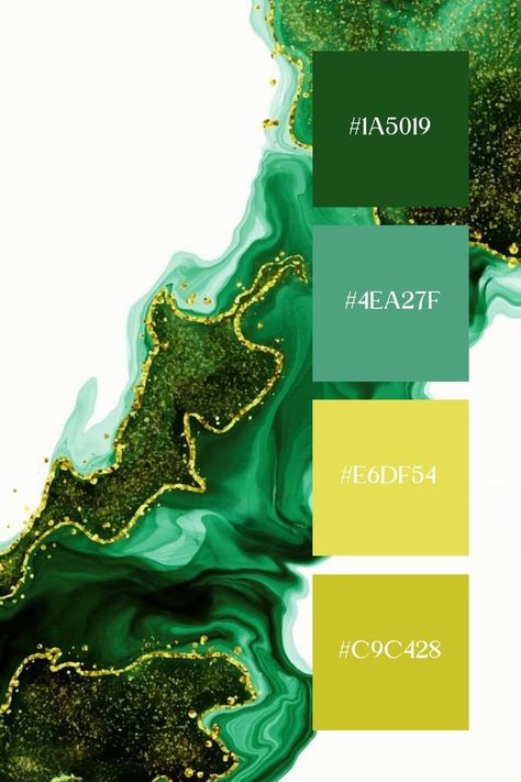 Green And Gold Palette, Green And Gold Color Palette, Gold Color Palette, Gold Color Palettes, Gold Palette, Elegant Look, Color Palette Generator, Lush Green, Green Aesthetic