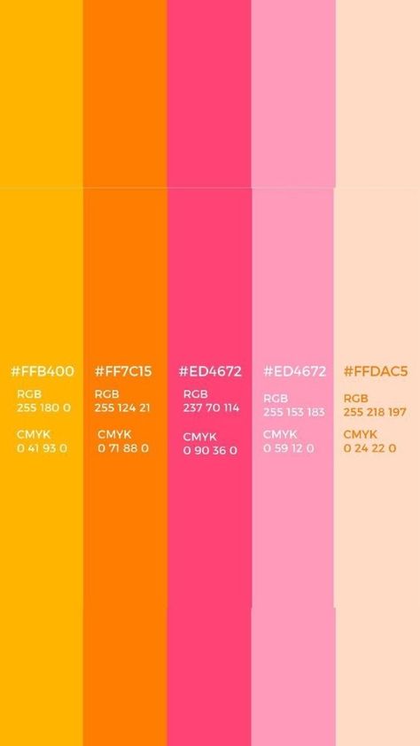 Pink Yellow Orange Color Pallets, Color Pallets With Pink, Create A Logo Free, Website Color Schemes, Brand Colour Schemes, Create Logo Design, Orange Palette, Bright Color Schemes, Logo Design Free Templates