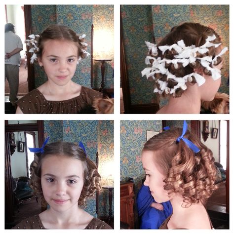 Victorian Rag Curls, Rag Curls Tutorial, Doll Curls, Rag Curls, Fenugreek For Hair, Baby Curls, Ringlet Curls, Vintage Hairstyle, Manhattan Kansas