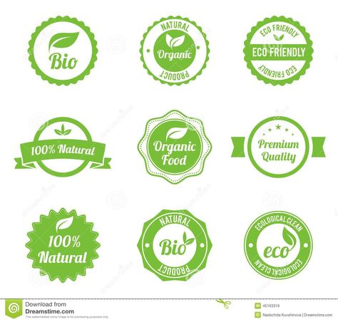 Eco Vintage Labels Bio template set. Organic Food Labels, Bio Template, Organic Labels, Retro Logo Design, Restaurant Menu Template, Food Banner, Food Label, Organic Plant, Premium Product