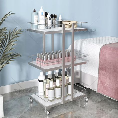 Beauty Salon Trolley Cart Web Celebrity Cosmetics Nail Storage Rack Iron Art Hairdressing Special Nail Storage, Salon Trolley, Trolley Cart, Mobile Storage, Art Storage, Iron Art, Storage Rack, Beauty Salon, Home Improvement