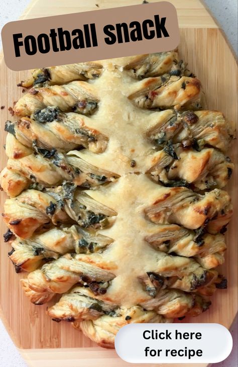 Puff Pastry Football Snacks, Football Puff Pastry, Football Shaped Puff Pastry, Football Shaped Appetizers, Potluck Snacks, Superbowl Party Food Easy, Football Shaped Foods, Football Party Appetizers, Puff Pastry Recipes Appetizers