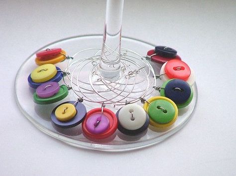 Funny Wine Charm Ideas | Fashion Beads and Accessories Drink Markers, Wine Glass Markers, Drink Marker, Wine Craft, Wine Glass Charms, Diy Wine, Wine Humor, Wine Bottle Crafts, Button Art