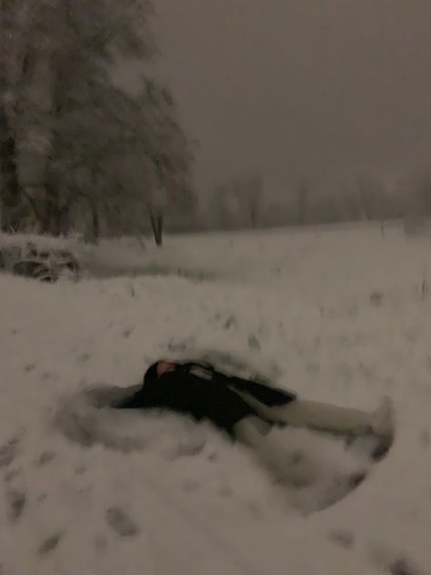 Snow angel making a snow angel with friends Laying In Snow Aesthetic, Playing In Snow Aesthetic, Playing In The Snow Aesthetic, Aestethic Making Out, Falling Angel Aesthetic, Girl In Snow Aesthetic, Winter Grunge Aesthetic, Snow Angel Aesthetic, Snow Girl Aesthetic