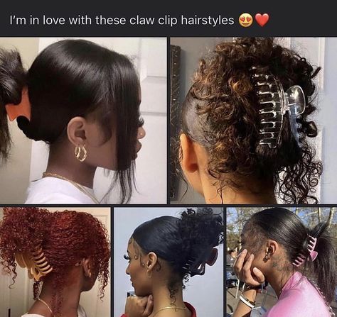 Claw Clip Hairstyles, Mixed Curly Hair, Y2k Hairstyles, Black Jokes, Quick Natural Hair Styles, Cute Curly Hairstyles, Dyed Hair Inspiration, Girls Natural Hairstyles, Cute Box Braids Hairstyles