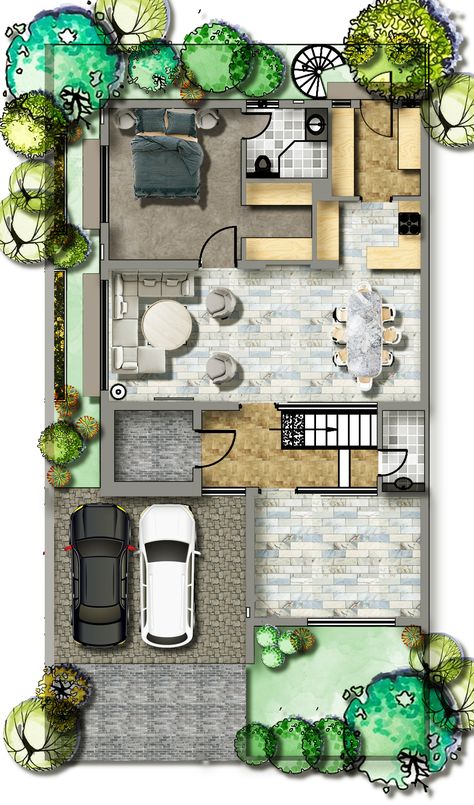 Rendering of floor plan using Adobe Photoshop,  Please click on the link if you need work like this Floor Rendering Plan, Architecture Floor Plan Render Photoshop, Photoshop Rendered Plans Interior, Rendered Plans Architecture, Rendered Floor Plan Photoshop, Floor Plan Rendered Markers, Interior Design Drawings Floor Plans, Architectural Plan Rendering, Photoshop Plan Render