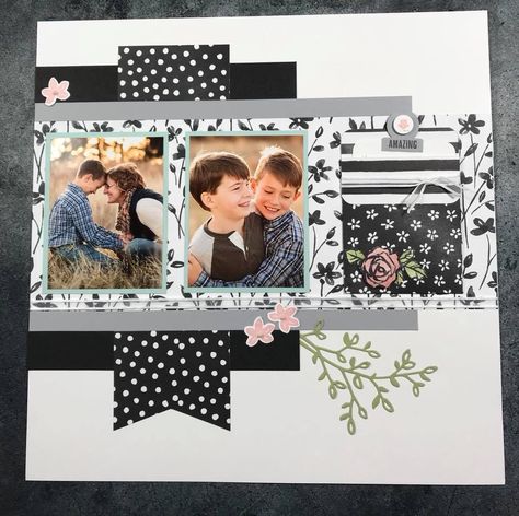 Wedding Layouts, Family Scrapbook Layouts, Wedding Scrapbook Pages, White Scrapbook, Boy Scrapbook Layouts, Black And White Patterns, Family Layout, Wedding Scrapbooking Layouts, Scrapbook Design Layout