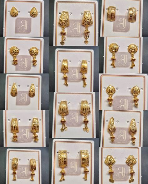 Ear Rings Gold Indian Daily Wear, Leg Finger Ring, Beautiful Gold Earrings, Ram Temple, Ella Eyre, Pearl Earrings Designs, Wedding Jewelry Sets Bridal Jewellery, Simple Gold Earrings, Gold Jhumka Earrings