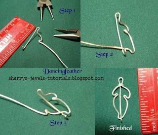 How to make leaves from wire,  by sherries-jewels-tutorials.blogspot.com/ Wire Feather, Wire Leaves, Come Intrecciare, Adventure Bedroom, Jewellery Wire, Wire Tutorials, Bijoux Fil Aluminium, Wire Jewelry Tutorial, Diy Wire Jewelry