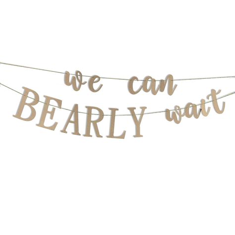 PRICES MAY VARY. We Can Bearly Wait Banner Garland; This listing is for one carstock banner of the popular bear themed baby shower phrase: "WE CAN BEARLY WAIT" Material & Size; Made with high quality cardstock, you can adjust the distance between the letters however you'd like, "we can" letters are about 3.6 inches tall."BEARLY" letters are 6 inches tall and "wait" are about 3.6 inches tall.As spaced out in the photos,the garland is approx.60inch long with plenty space on each end. Teddy Bear Ba Teddy Bear Baby Shower Theme, Gender Reveal Banner, Bear Baby Shower Theme, Garland Nursery, Baby Shower Theme Decorations, We Can Bearly Wait, Bearly Wait, Baby Shower Table, Party Garland