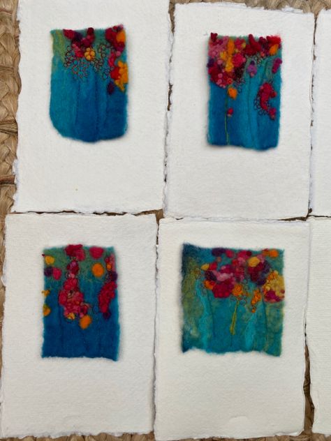 Wet Felt & Machine Embroidery Felted Soap Tutorial, Felt Techniques, Felt Wall Hanging, Felted Soap, Soap Tutorial, Felt Wall, Felt Bookmark, Fiber Crafts, Wet Felting Projects