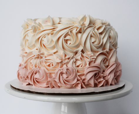 Rosette Cake, Ombre Cake, Pale Pink, Vanilla Cake, Vanilla, Cake, Pink