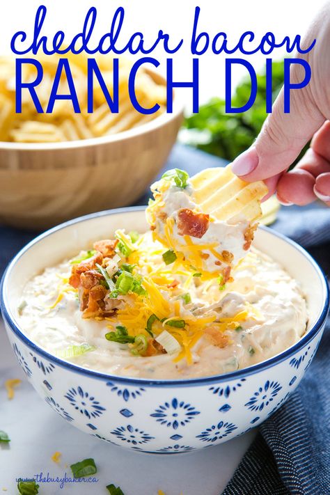 Cheddar Bacon Ranch Dip, Bacon Cheddar Ranch Dip, Cheddar Ranch Dip, Best Chip Dip, Dip For Veggies, Chip Dips, Bacon Ranch Dip, Cheddar Dip, Cheese Cheddar