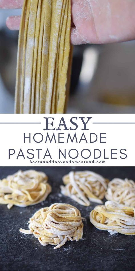 Learn just how easy it is to make your own homemade pasta noodles at home. A super easy from scratch recipe to make pasta noodles with pantry staple ingredients. #homemade #recipes #pasta Quick Homemade Pasta, Pasta Making Recipes, Homemade Pasta Noodles, How To Make Noodles, Make Homemade Pasta, Noodle Recipes Homemade, Easy Homemade Pasta, Pasta Noodle Recipe, Noodle Recipes Easy