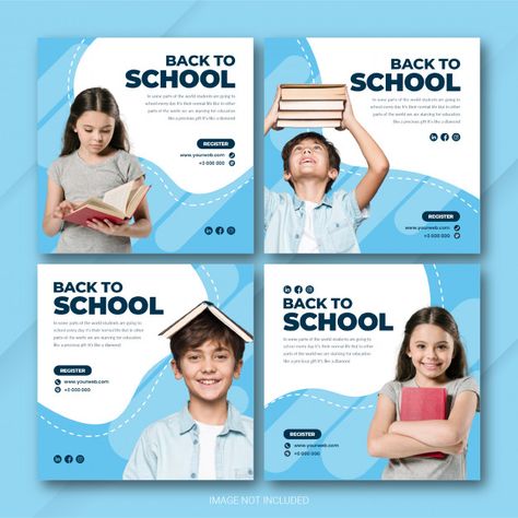 Back to school instagram post bundle tem... | Premium Psd #Freepik #psd Instagram Education Post Design, School Instagram Feed, Education Poster Design Ideas, Education Instagram Post, School Instagram Post, Pics For Instagram, School Branding, School Instagram, Background School