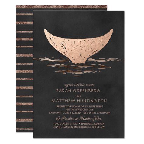 Rose Gold | Nautical Whale Wedding Invitation Custom order #gold #wedding #invitations Make your day special with these #Elegant #golden #weddinginvitations ideal for wedding #party #cards and #simple #weddingstationary Whale Wedding, Grey Wedding Invitation, Coastal Wedding Invitations, Whale Theme, Grey Wedding Invitations, Chic Bridal Showers, Awesome Bachelorette Party, Grey Wedding, Coastal Wedding