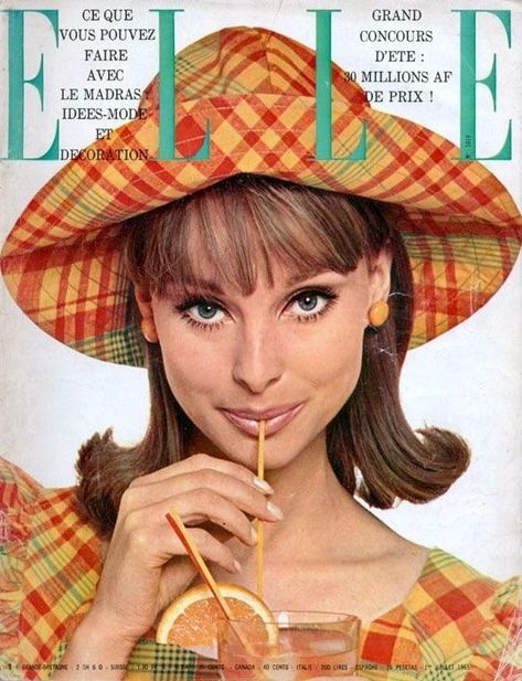 1960s Magazine Covers, 60s Fashion Magazine, 60s Magazine, 60’s Hair, Elle Covers, 1965 Fashion, Late 60s Fashion, Fashion Logos, 1960s Decor