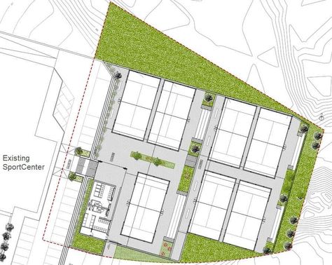 Floor Plans for Padel Areas: Designing Functional and Exciting Spaces Tennis Club Floor Plan, Padel Courts Design, Tennis Court Design, Rec Center, Sport Center, Sports Centre, Wellness Club, Sports Center, Sports Club