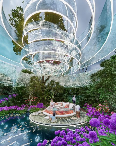 Crystal Room by Veliz Arquitecto|Visualization Author's Point Of View, Authors Point Of View, Church Design Architecture, Dreamscape Architecture, Crystal Room, Driveway Lighting, Conceptual Architecture, The Metaverse, Aquarium Design