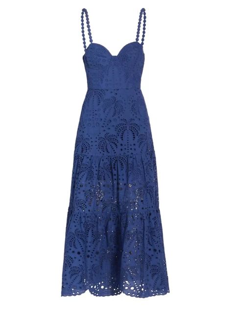 Blue Eyelet Dress, Eyelet Lace Dress, Eyelet Dress, Looks Chic, Farm Rio, Blue Dress, Pretty Dresses, Classy Outfits, Saks Fifth