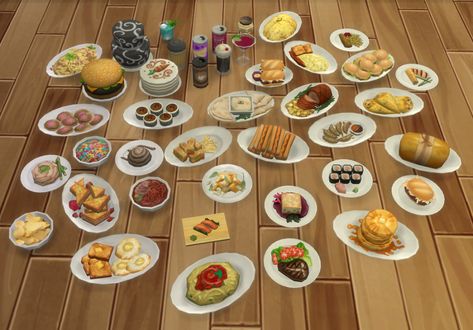 Mod The Sims - (WIP) A.I. Upscaled Food Table Plates, Sims Stories, Sims 4 Studio, Food Texture, Free Sims, Sims 4 Teen, Sims 4 Toddler, Sims 4 Cc Furniture, Sims Community