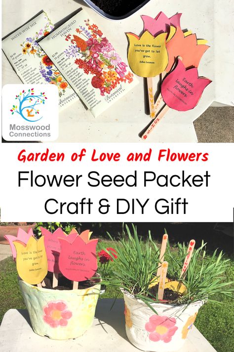 Make a flower seed packet craft and explore plant science! Mother’s Day Flower Seeds, Seed Gifts, Make Paper Roses, Flower Seed Gifts, Flower Seed Packets, Seed Craft, Nature Camp, Diy Marker, Floral Crafts