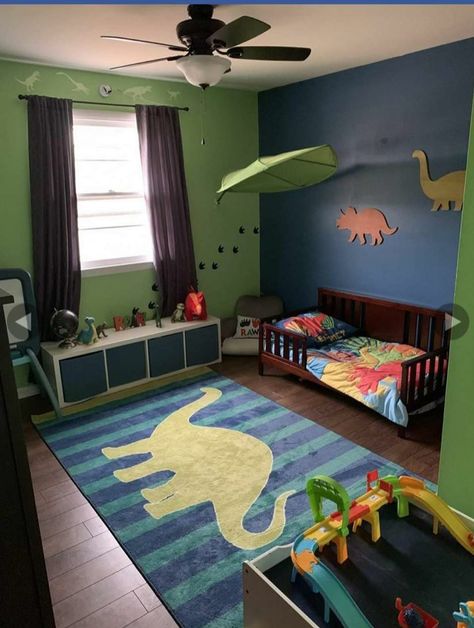 Old Bedroom Ideas, Dinosaur Toddler Room, Toddler Boy Room Themes, Ship Bed, Pirate Ship Bed, Dinosaur Boys Room, Dino Room, Boy Room Themes, Old Bedroom