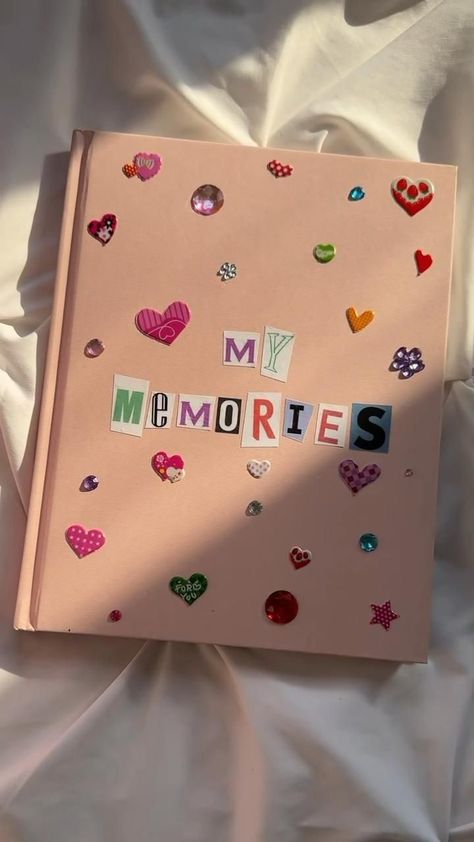 Memory Book Cover, Aesthetic Scrapbooking, Best Friend Book, Scrapbook Memories, Memories Aesthetic, Memories Scrapbook, Scrapbooking Retreats, Scrapbook Fonts, Friend Scrapbook