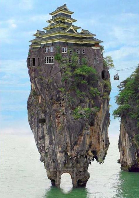 Digital Case In Pietra, Crazy Houses, Unusual Homes, Halong Bay, House On The Rock, Amazing Buildings, A Castle, Palawan, Alam Semula Jadi