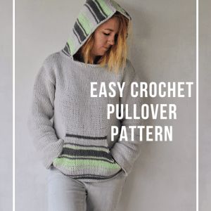 Cactus & Lace Designs ~ Crochet | Create | Inspire Easy Crochet Pullover, Tunisian Crochet Free, Crochet Pullover Pattern, Crochet Pullover, Tunisian Crochet Pattern, Tunisian Crochet Hook, Crochet Hoodie, Tunisian Crochet Patterns, Crochet Sweater Pattern Free