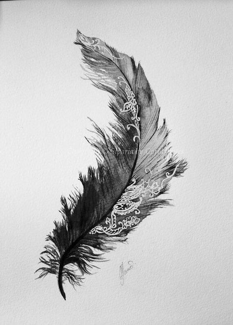 Beautiful feather Tattoo Feather, Kunst Tattoos, Feather Tattoo Design, Watercolor Feather, Geniale Tattoos, Arrow Tattoo, Soyut Sanat Tabloları, Feather Tattoo, Feather Painting